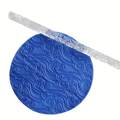 Clear Acrylic Sea Wave Pattern Embossing Rolling Pin