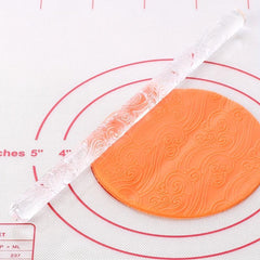 Clear Acrylic Sea Wave Pattern Embossing Rolling Pin