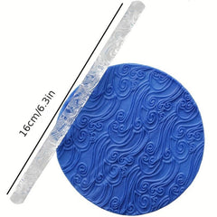 Clear Acrylic Sea Wave Pattern Embossing Rolling Pin