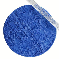 Clear Acrylic Sea Wave Pattern Embossing Rolling Pin