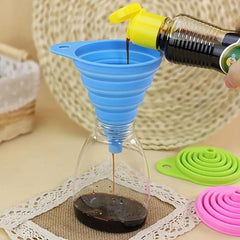 4pcs Mini Funnel Silicone Collapsible for Water Liquid Kitchen Gadgets