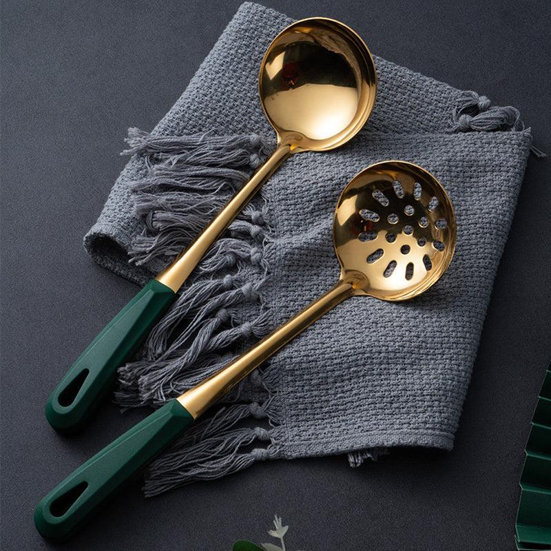 Stainless Steel Large Soup Spoon for Thickened Cooking and Kitchen Colander