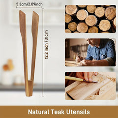 Wooden Food Tongs for Kitchen Cooking Utensils