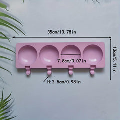 Silicone Ice Cream Mold 4 Holes for Perfectly Shaped Popsicles