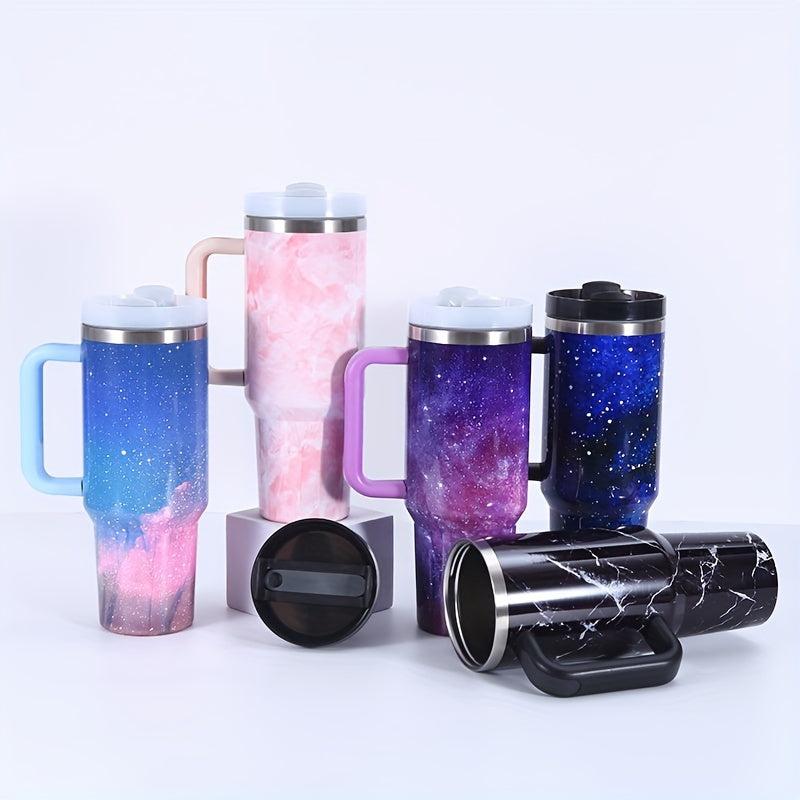 Starry Sky Vacuum Water Bottle w/ Straw Handle