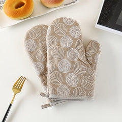 2pcs Nylon Oven Mitts High Temp Resistant Gloves Kitchen Baking Supplies