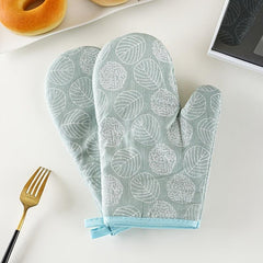 2pcs Nylon Oven Mitts High Temp Resistant Gloves Kitchen Baking Supplies