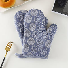 2pcs Nylon Oven Mitts High Temp Resistant Gloves Kitchen Baking Supplies