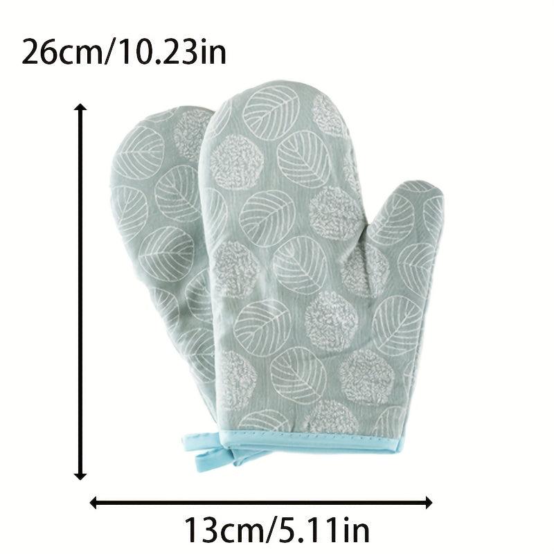 2pcs Nylon Oven Mitts High Temp Resistant Gloves Kitchen Baking Supplies