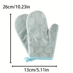 2pcs Nylon Oven Mitts High Temp Resistant Gloves Kitchen Baking Supplies