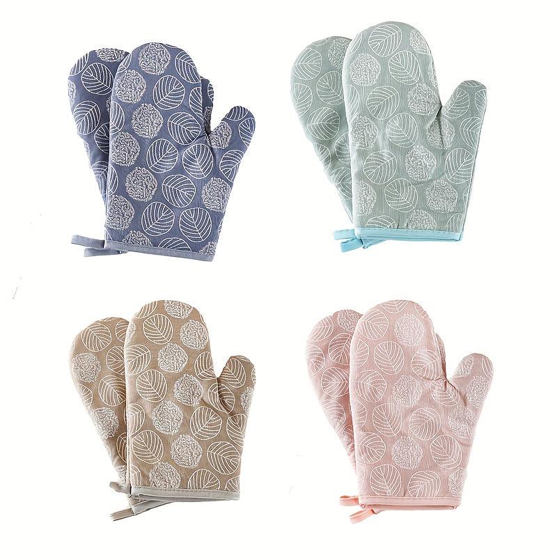 2pcs Nylon Oven Mitts High Temp Resistant Gloves Kitchen Baking Supplies