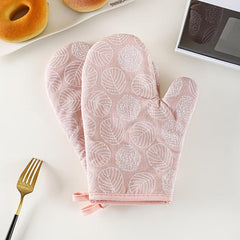 2pcs Nylon Oven Mitts High Temp Resistant Gloves Kitchen Baking Supplies