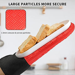 Red Silicone Oven Mitts Heat Resistant Baking Gloves