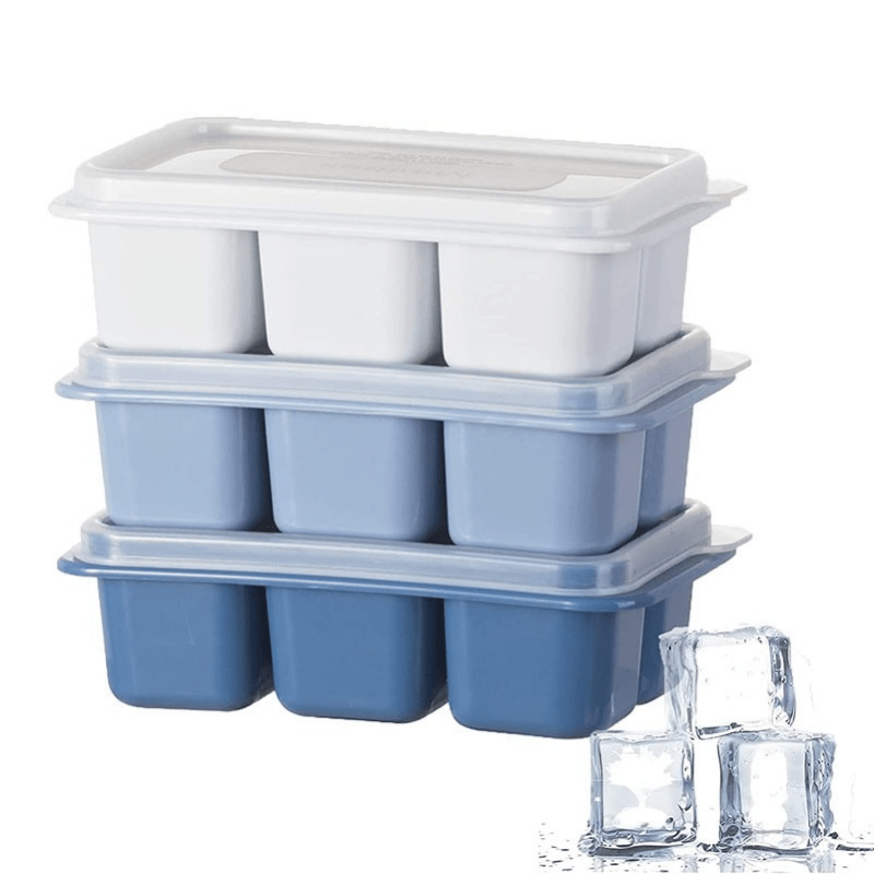 3pcs Mini Ice Cube Trays With Lids Small Ice Cube Molds for Freezer