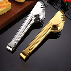 Golden Stainless Steel Food Tongs for Frying Fish Steak - Durable & Easy to Use