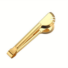 Golden Stainless Steel Food Tongs for Frying Fish Steak - Durable & Easy to Use