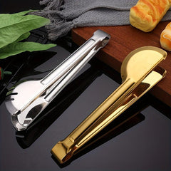 Golden Stainless Steel Food Tongs for Frying Fish Steak - Durable & Easy to Use