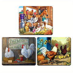 3pcs Farm Animal Refrigerator Magnets Rooster Sheep Creative Kitchen Decor Gift
