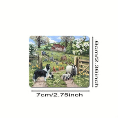 3pcs Farm Animal Refrigerator Magnets Rooster Sheep Creative Kitchen Decor Gift