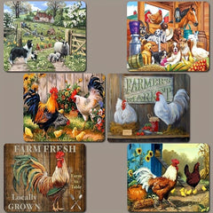 3pcs Farm Animal Refrigerator Magnets Rooster Sheep Creative Kitchen Decor Gift