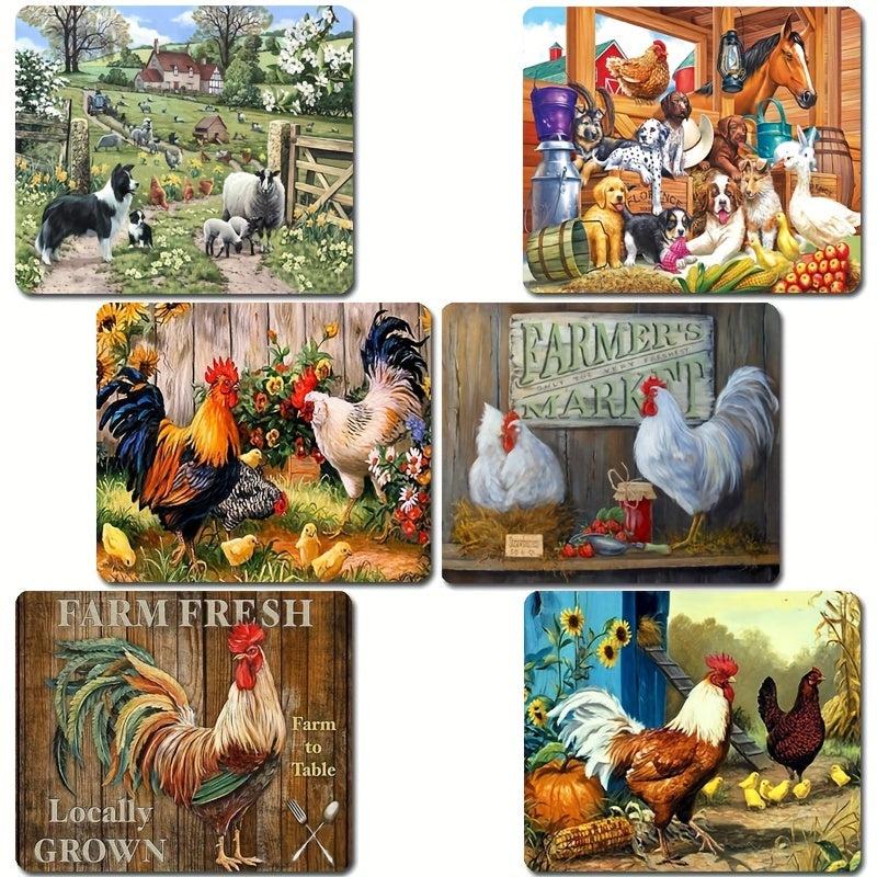 3pcs Farm Animal Refrigerator Magnets Rooster Sheep Creative Kitchen Decor Gift