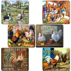3pcs Farm Animal Refrigerator Magnets Rooster Sheep Creative Kitchen Decor Gift