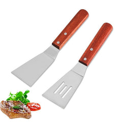 Small Stainless Steel Spatula with Wooden Handle