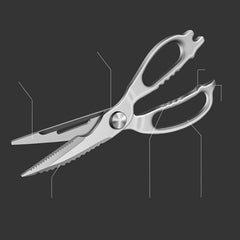 Kitchen Scissors Stainless Steel Barbecue Shears Multifunctional Bone Scissors