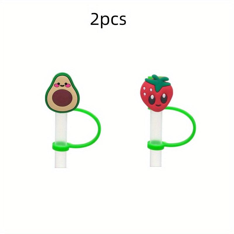2pcs Fruit Shaped Silicone Dustproof Plug for Straw Cups