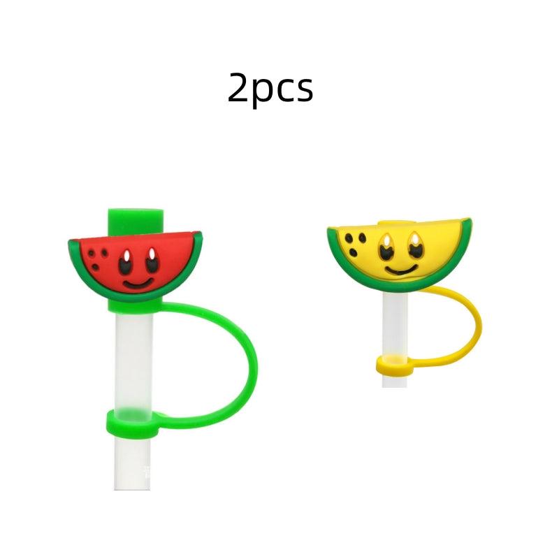 2pcs Fruit Shaped Silicone Dustproof Plug for Straw Cups