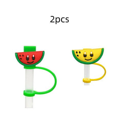 2pcs Fruit Shaped Silicone Dustproof Plug for Straw Cups