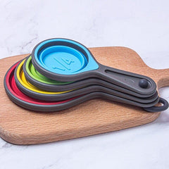 4pcs Folding Silicone Measuring Cups & Spoons Set