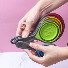 4pcs Folding Silicone Measuring Cups & Spoons Set