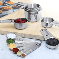 13pcs Stainless Steel Cup & Spoon Set Portable Measurement Tools