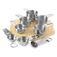13pcs Stainless Steel Cup & Spoon Set Portable Measurement Tools