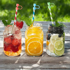 5pcs Beach Themed Straw Tips Cover - Reusable Silicone Straw Sleeve Caps