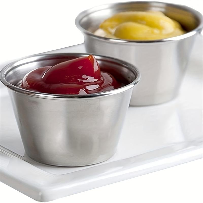 12pcs Stainless Steel Ramekin Dipping Sauce Cup Round Condiment Cups