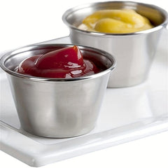 12pcs Stainless Steel Ramekin Dipping Sauce Cup Round Condiment Cups