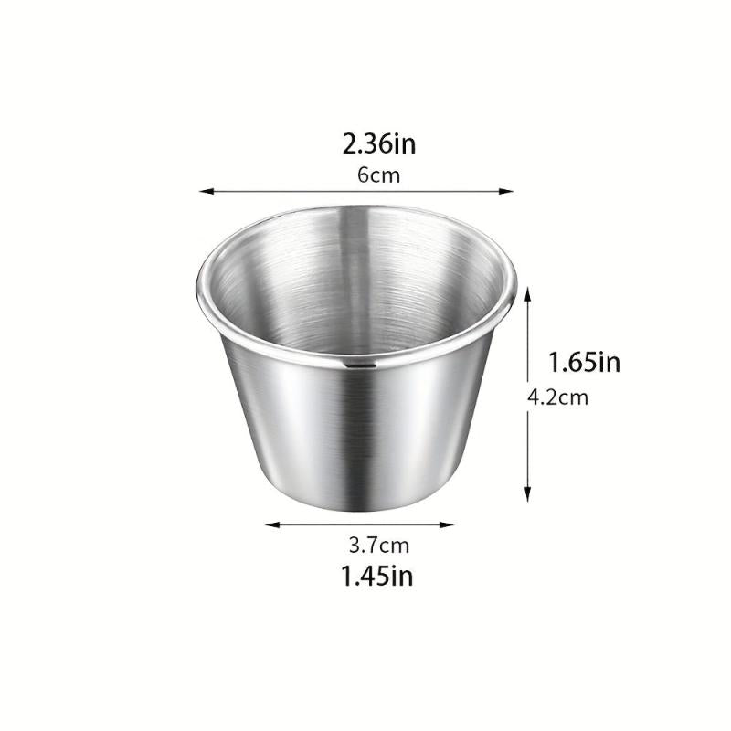 12pcs Stainless Steel Ramekin Dipping Sauce Cup Round Condiment Cups