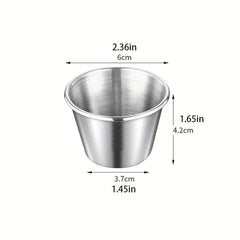 12pcs Stainless Steel Ramekin Dipping Sauce Cup Round Condiment Cups
