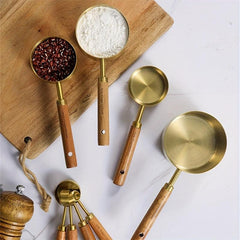 8pcs Golden & Copper Measuring Spoons, Accurate Measurements, Kitchen Gadgets