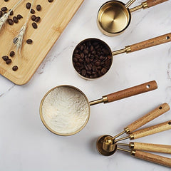 8pcs Golden & Copper Measuring Spoons, Accurate Measurements, Kitchen Gadgets