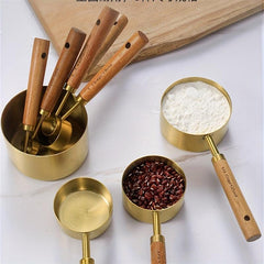 8pcs Golden & Copper Measuring Spoons, Accurate Measurements, Kitchen Gadgets
