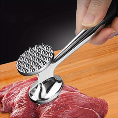 Stainless Steel Double-Sided Meat Hammer for Tenderizing Chicken Beef Pork