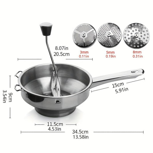 Stainless Steel Food Mill Potato Masher for Vegetables Fruits