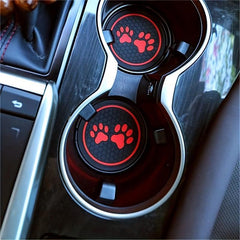 1pc Car Waterproof Coaster Car Footprint Cartoon Anti-slip Mat Decor