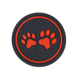 1pc Car Waterproof Coaster Car Footprint Cartoon Anti-slip Mat Decor