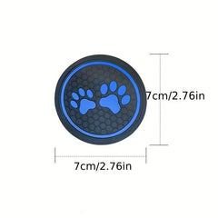 1pc Car Waterproof Coaster Car Footprint Cartoon Anti-slip Mat Decor