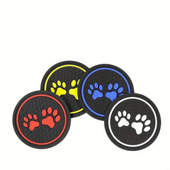 1pc Car Waterproof Coaster Car Footprint Cartoon Anti-slip Mat Decor