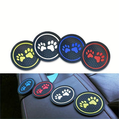 1pc Car Waterproof Coaster Car Footprint Cartoon Anti-slip Mat Decor